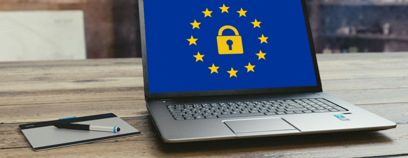 Laptop med GDPR loggan