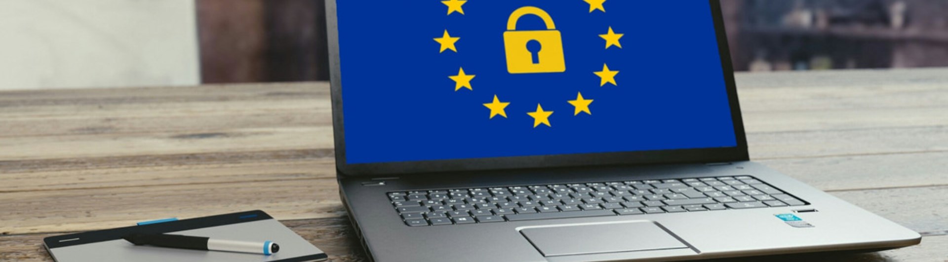 Laptop med GDPR loggan