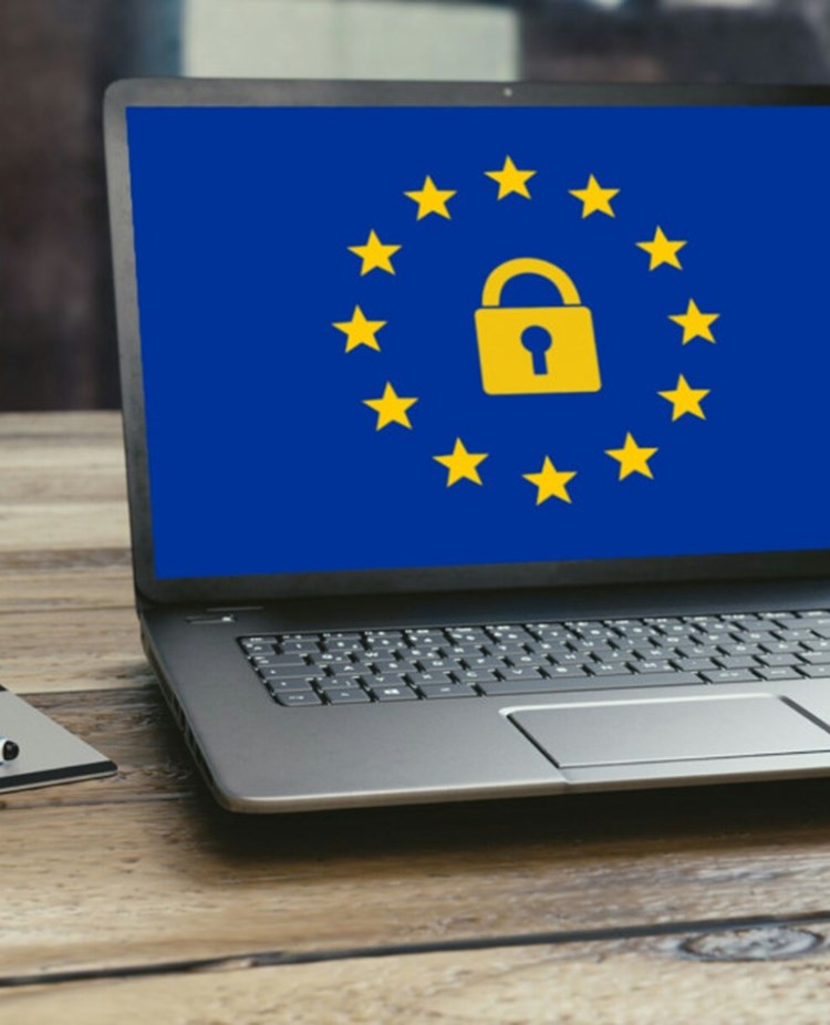 Laptop med GDPR loggan