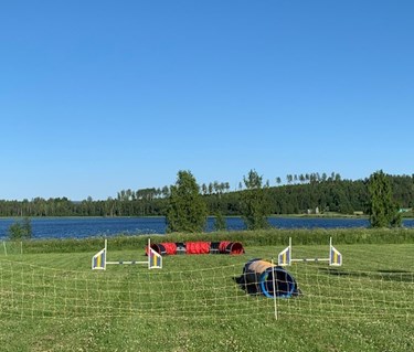 Inhägnad agilityplan