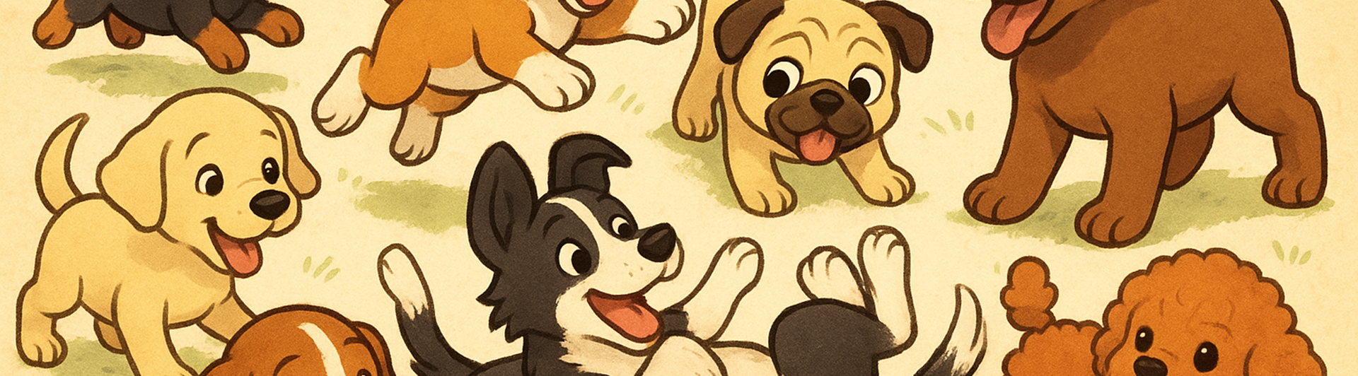 Tecknade hundar fler valpar