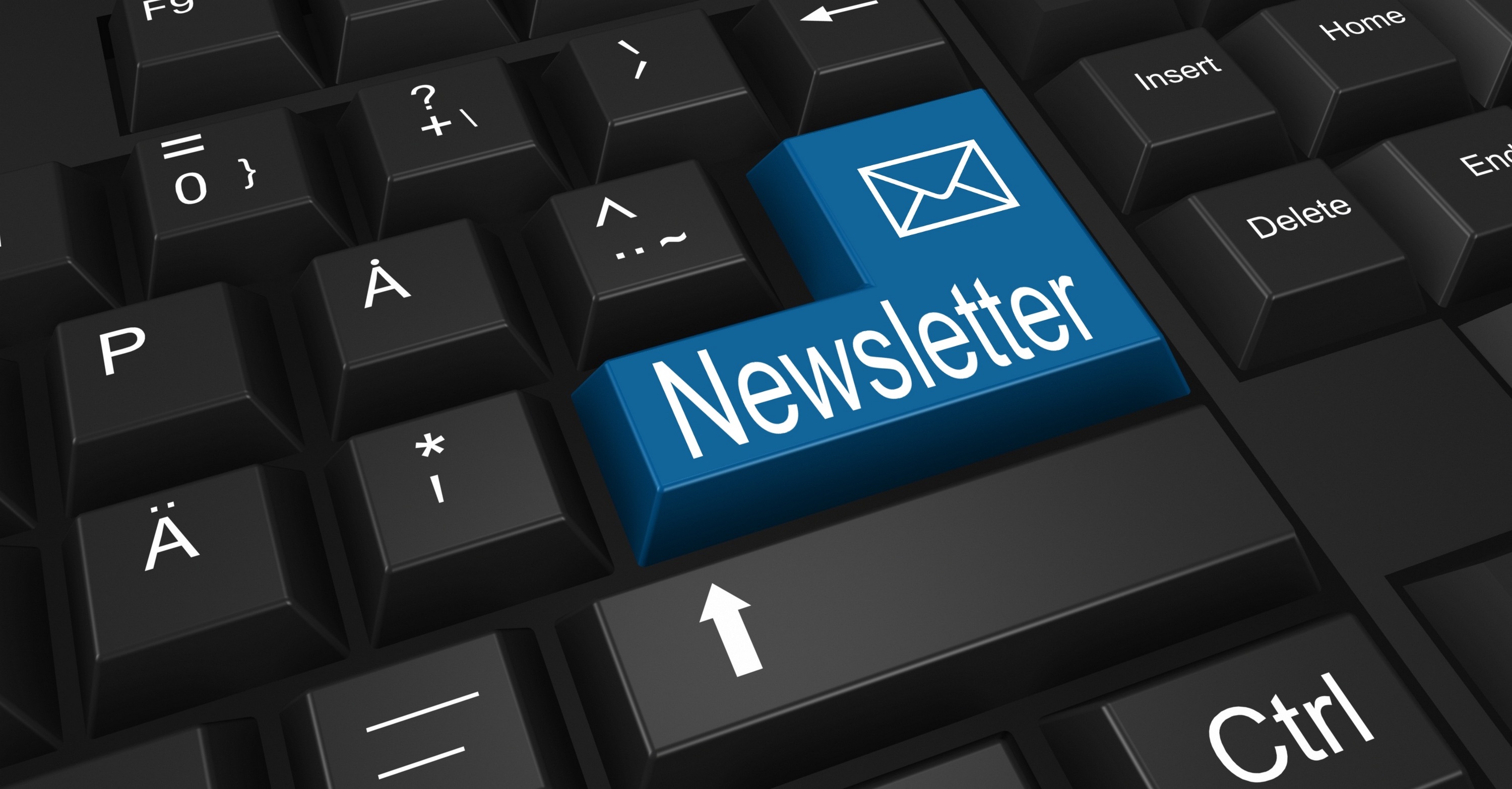 Tangentbord med knappen newsletter