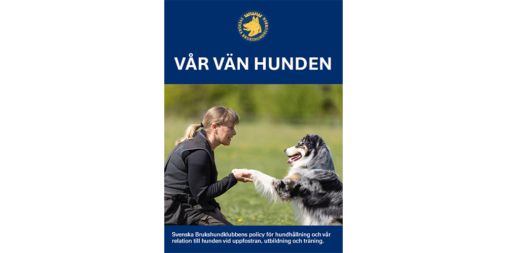 Bild på framsidan av broschyren "Vår vän hunden"