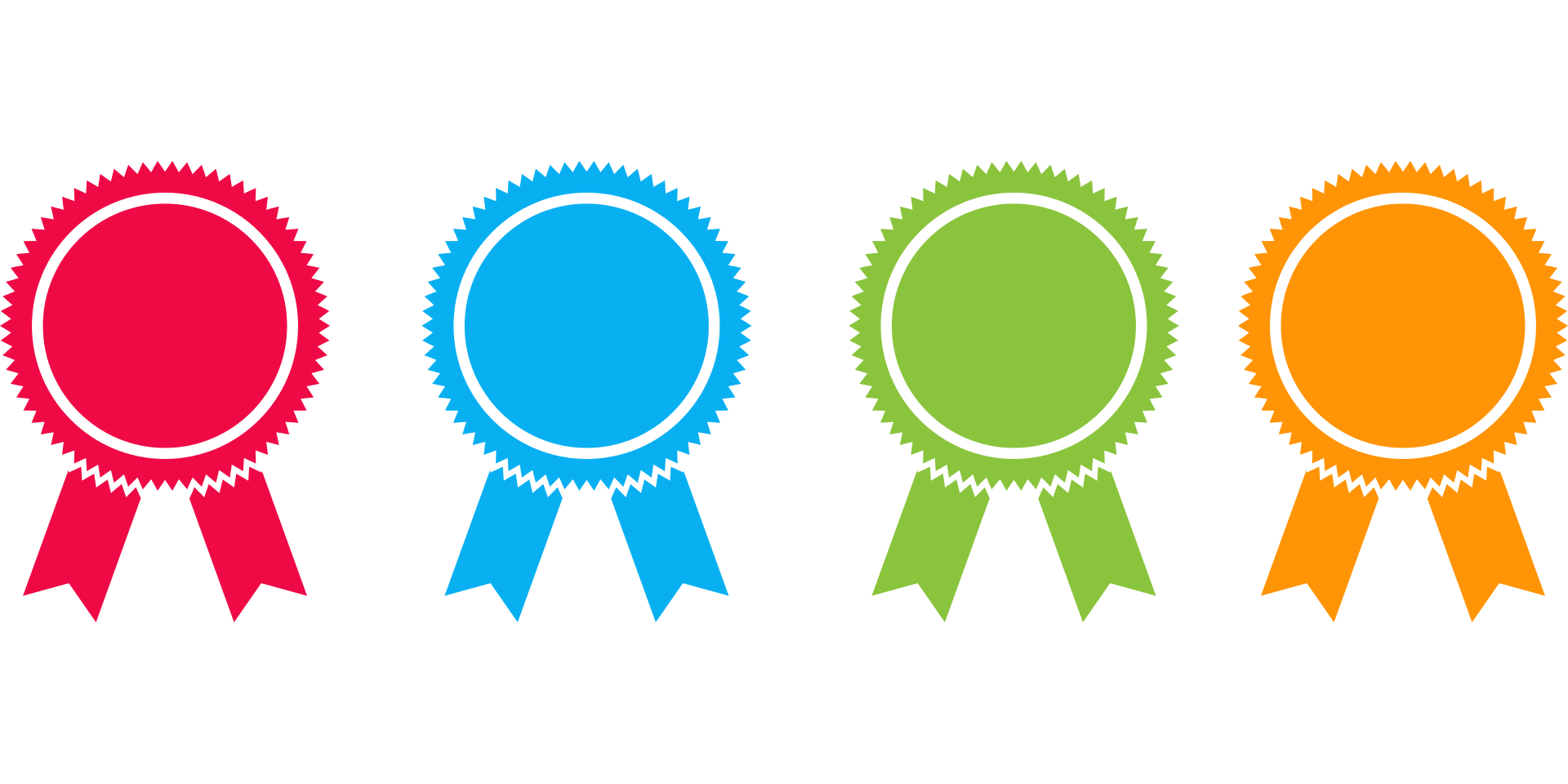 Bild som visar medaljer i olika färger.