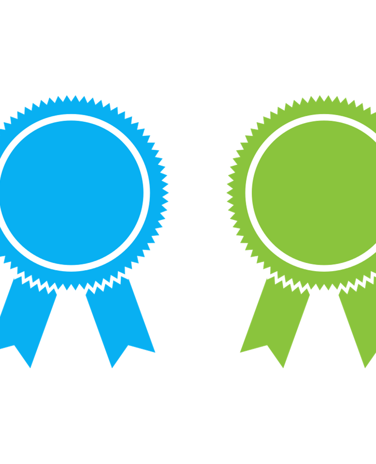 Bild som visar medaljer i olika färger.