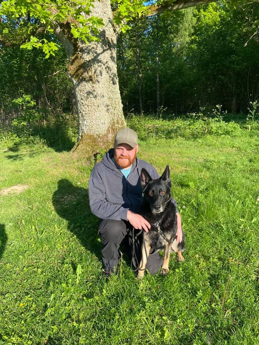 Instruktör med hund