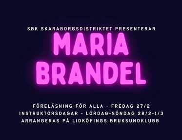 Maria Brandel lidköpings brukshundklubb föreläsning