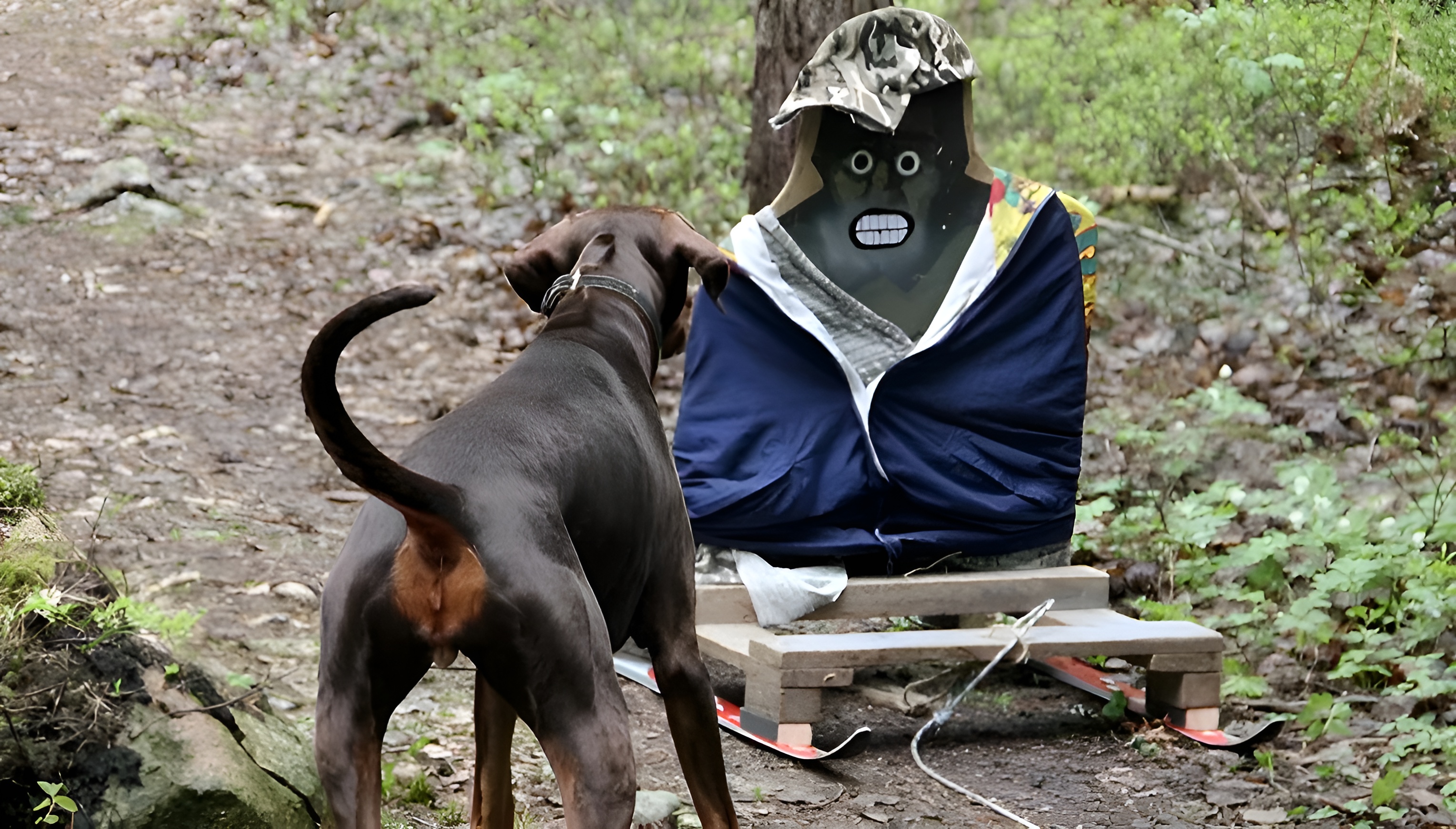 Hund vid "släden" i Mentaltest 