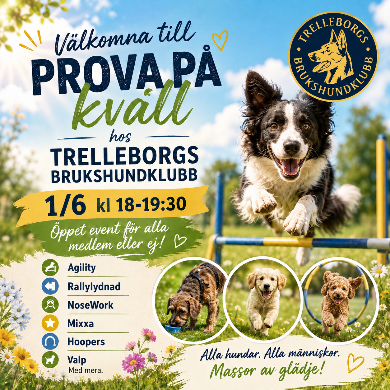 Inbjudan till Prova på 1 juni 18.00 2026
