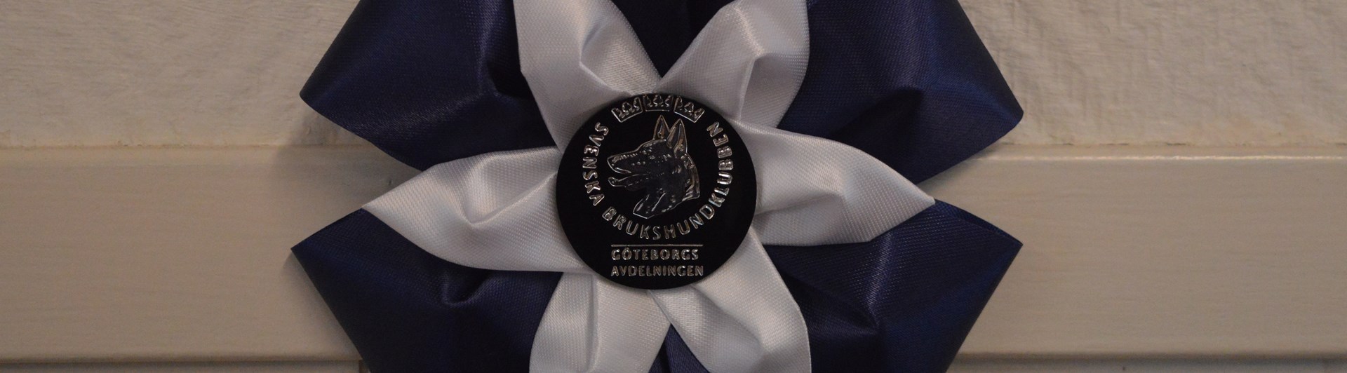 Bild på en blå rosett som tilldelas vinnaren av årets ekipage