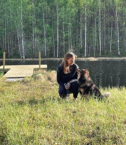 tjej och Lappsk vallhund