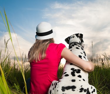Flicka och hund