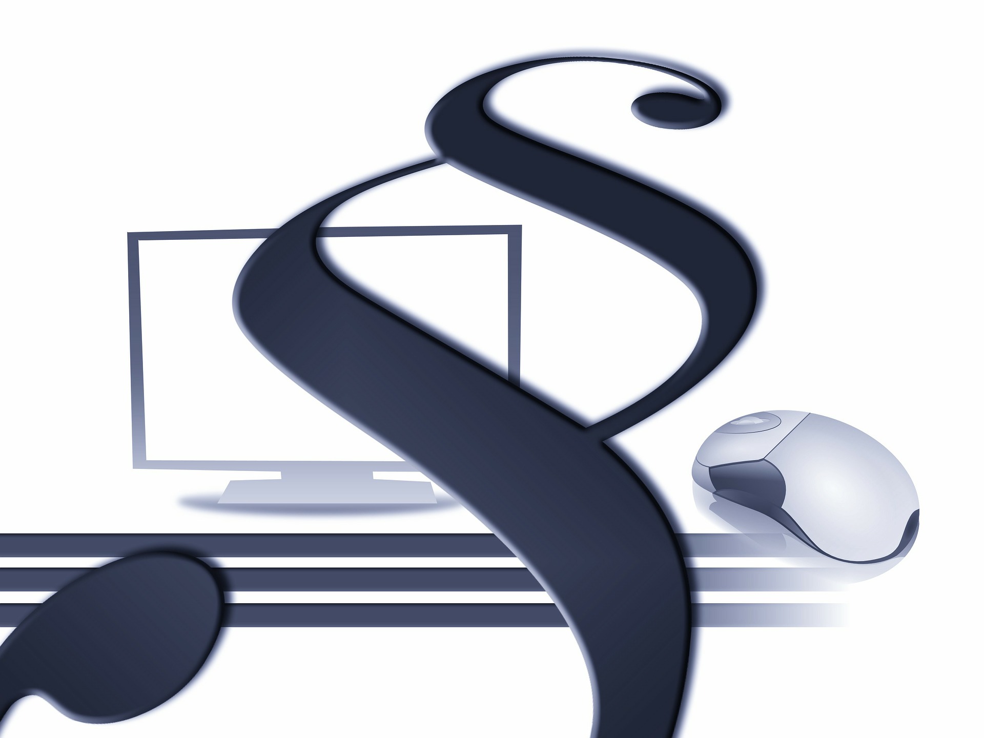 Bild på en paragraf framför en dator.