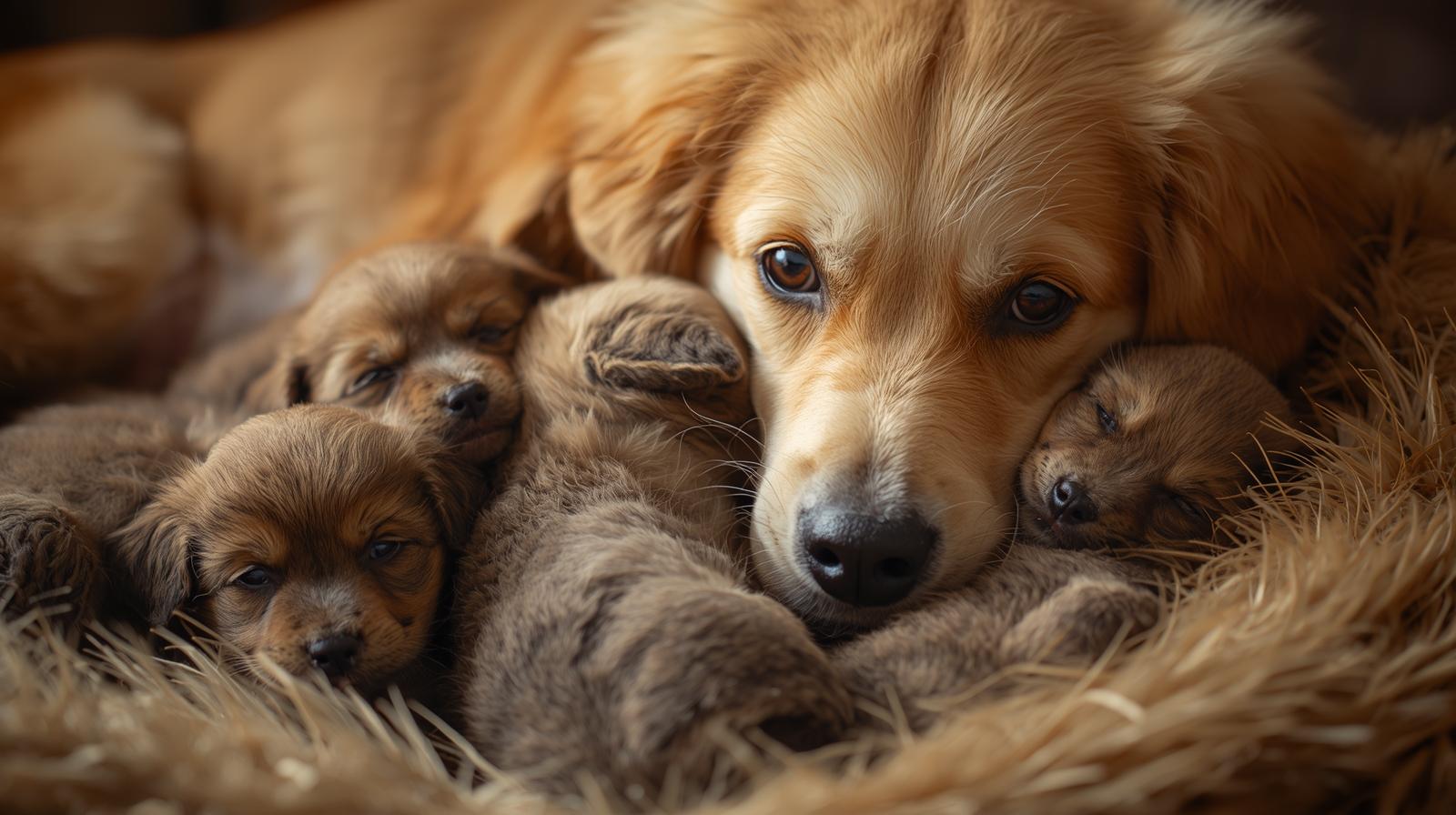 Hund med valpar