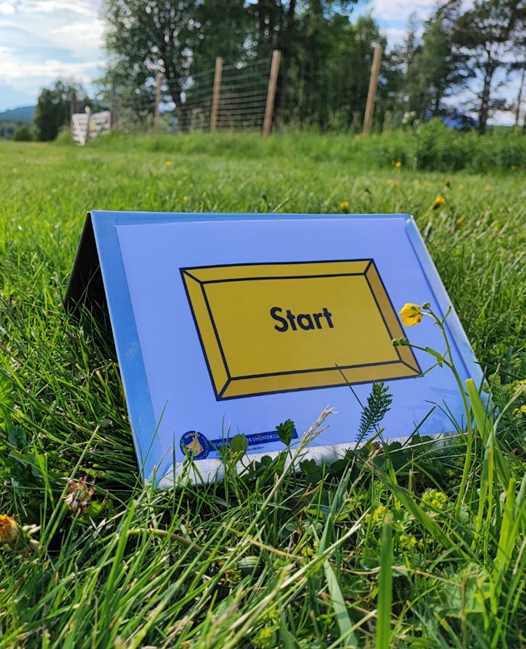 Skylt start Rallylydnadsbana