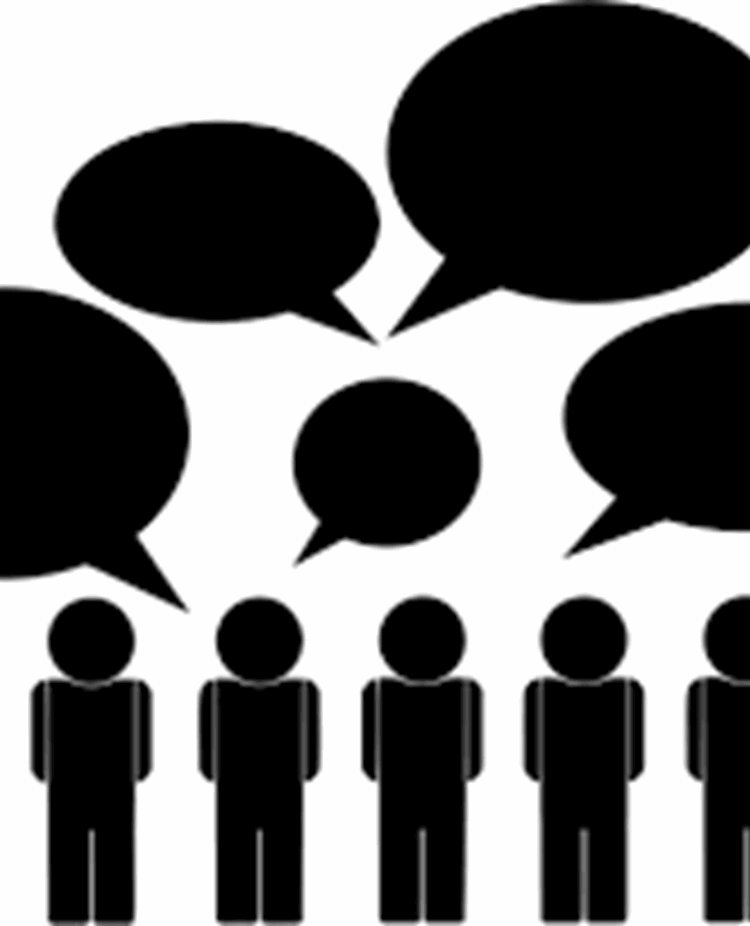 Grupp människor som pratar