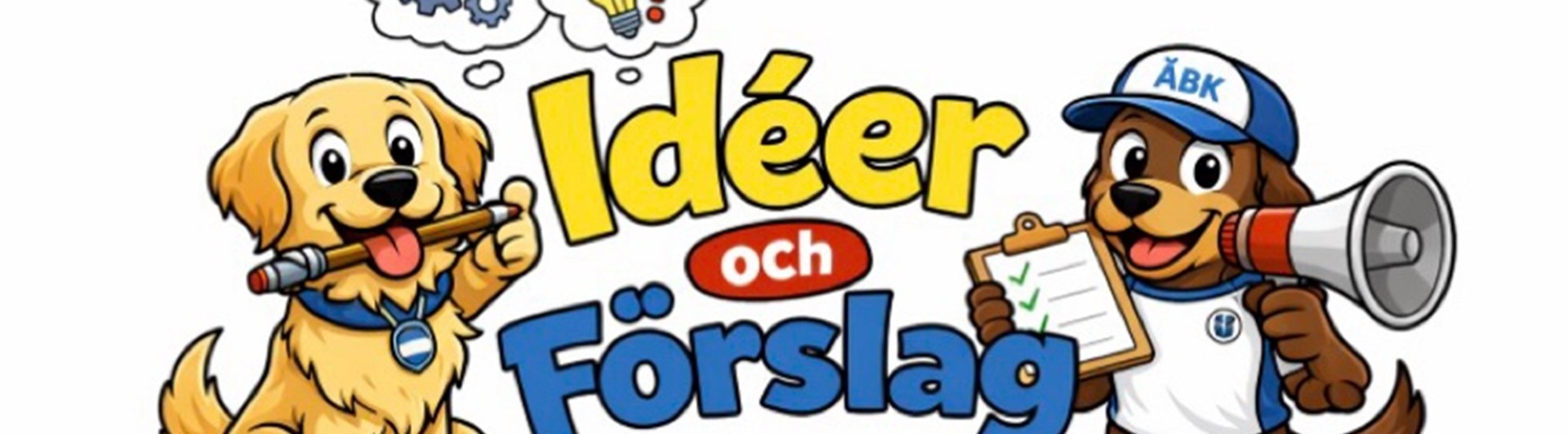 Bild på två hundar som är redo att bygga och fixa