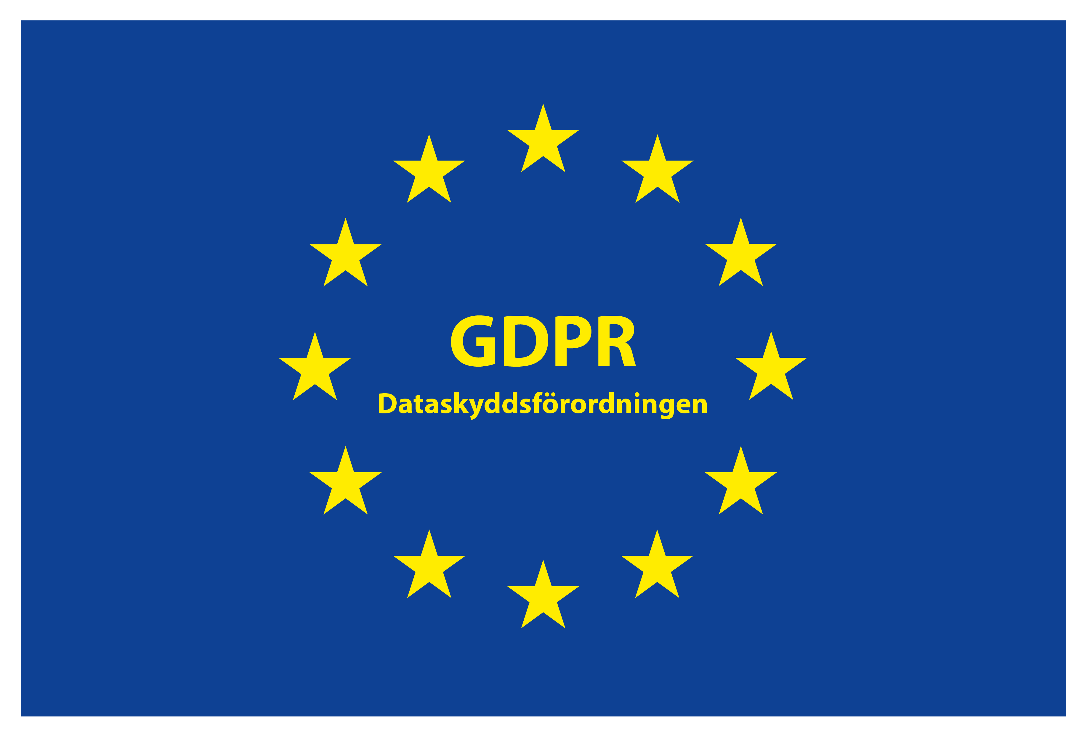 EU-flaggan med texten GDPR - Dataskyddsförordningen