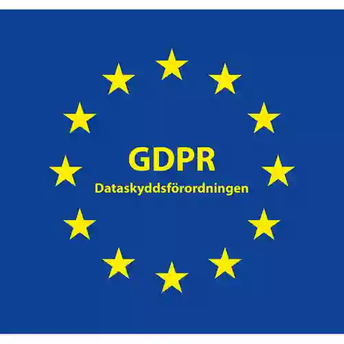 EU-flaggan med texten GDPR - Dataskyddsförordningen