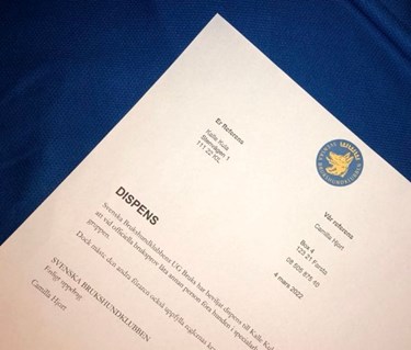 Bild på dispens till tävlande