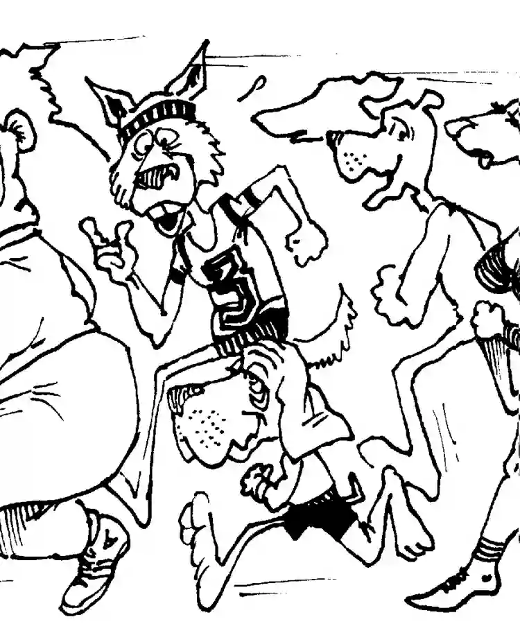 Tecknade hundar på löptur