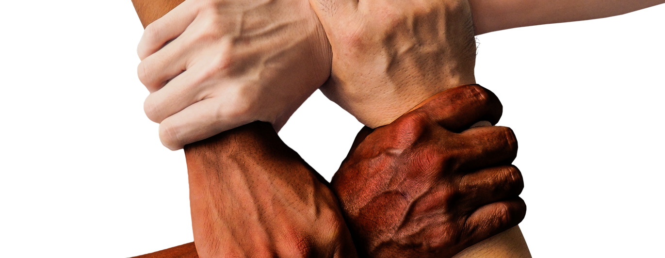 Händer på varandra i en cirkel