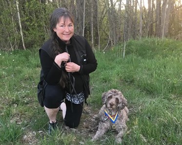 Ann Liberg och sin hund