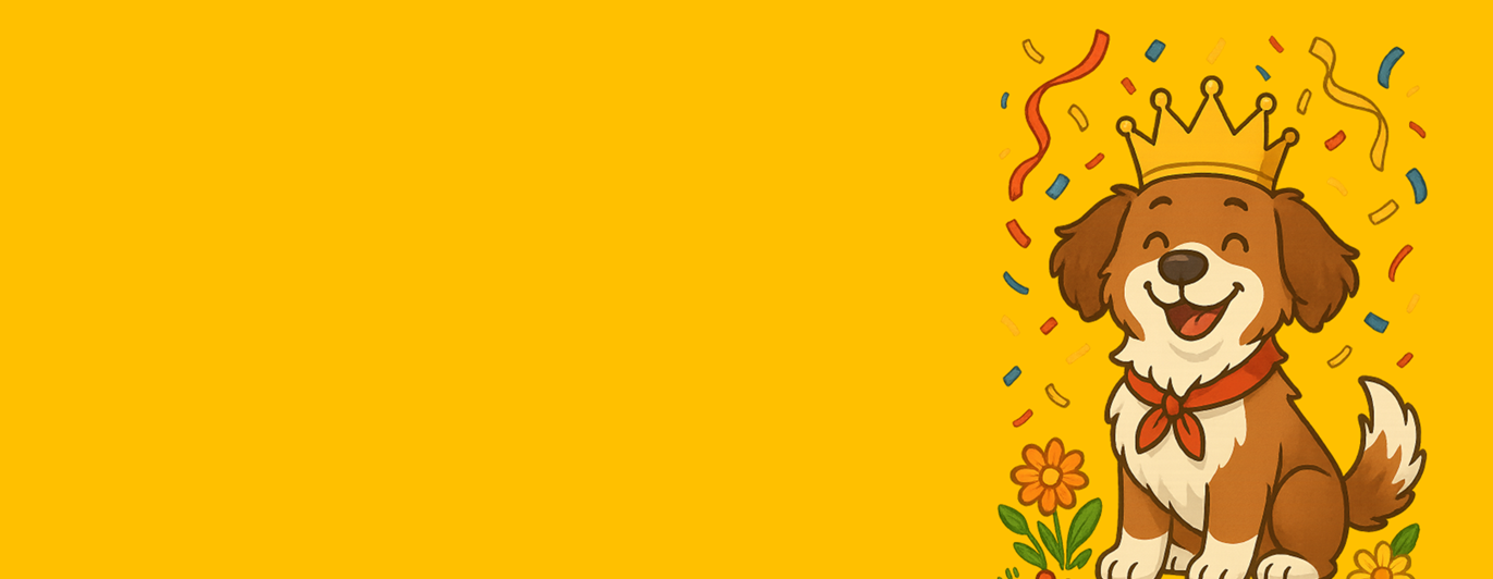 Tecknad hund som blir firad som Årets Hund