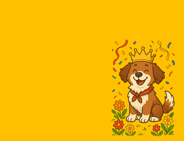 Tecknad hund som blir firad som Årets Hund