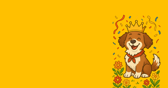 Tecknad hund som blir firad som Årets Hund