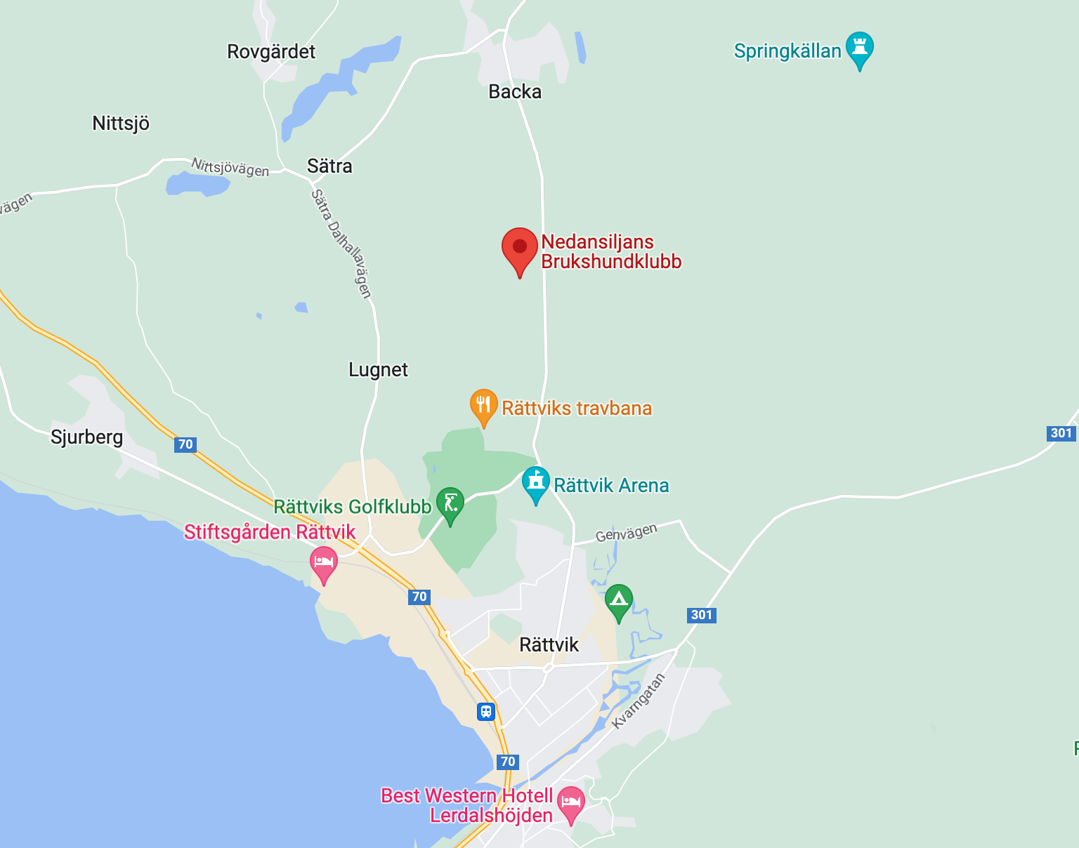 Karta Nedansiljans Brukshundsklubb