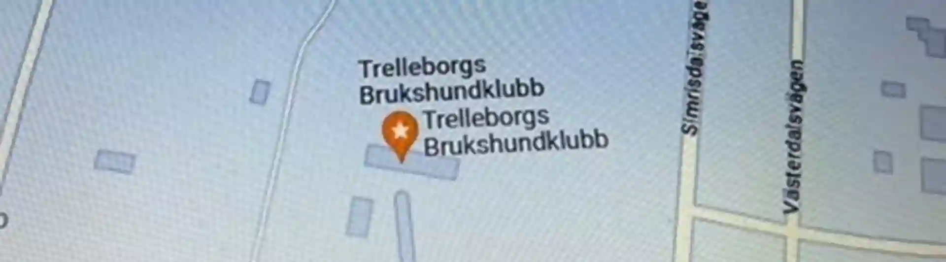 Kartbild visande Trelleborgs Brukshundklubb