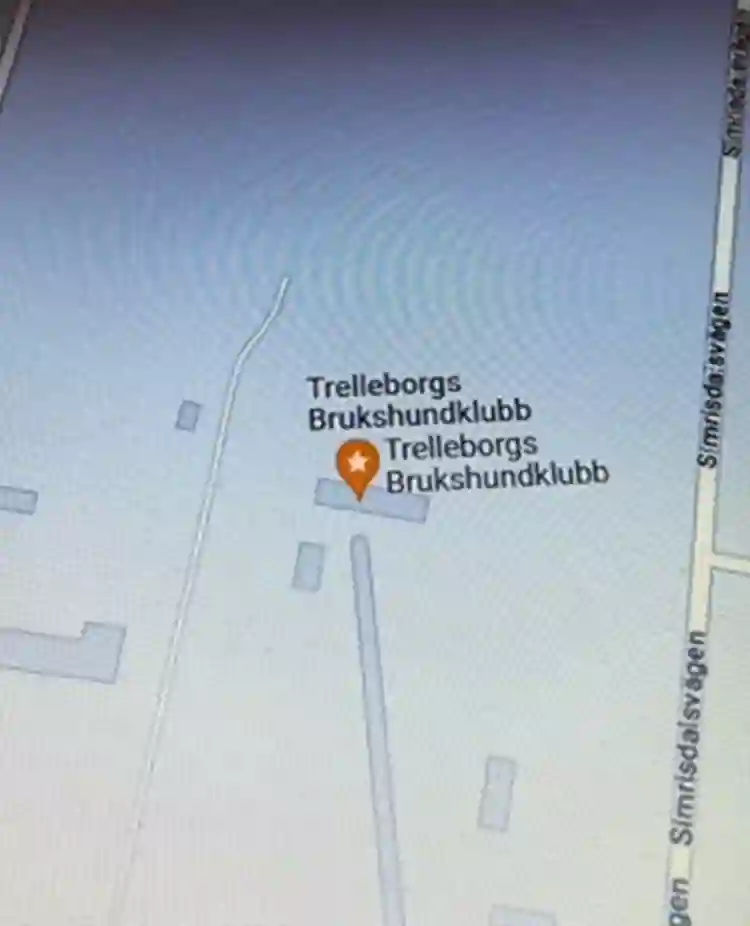 Kartbild visande Trelleborgs Brukshundklubb