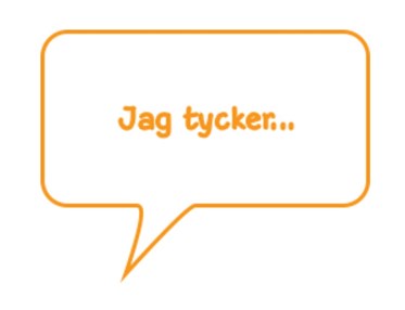 Pratbubbla med "Jag tycker"