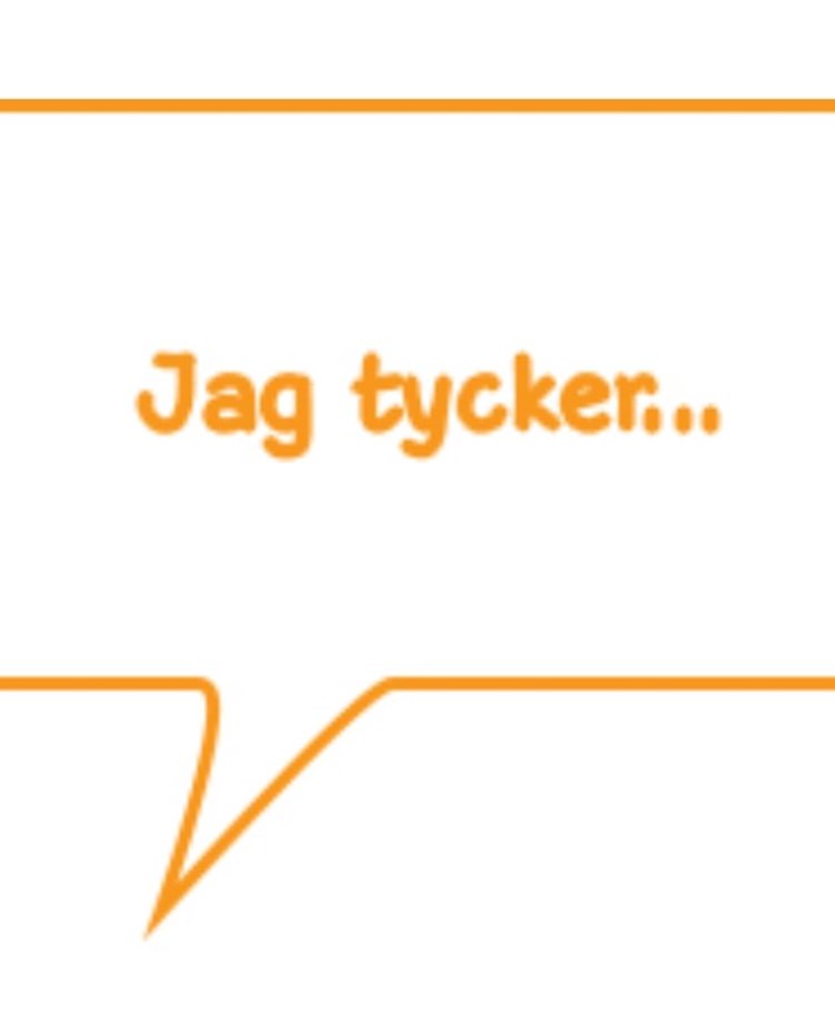 Pratbubbla med "Jag tycker"