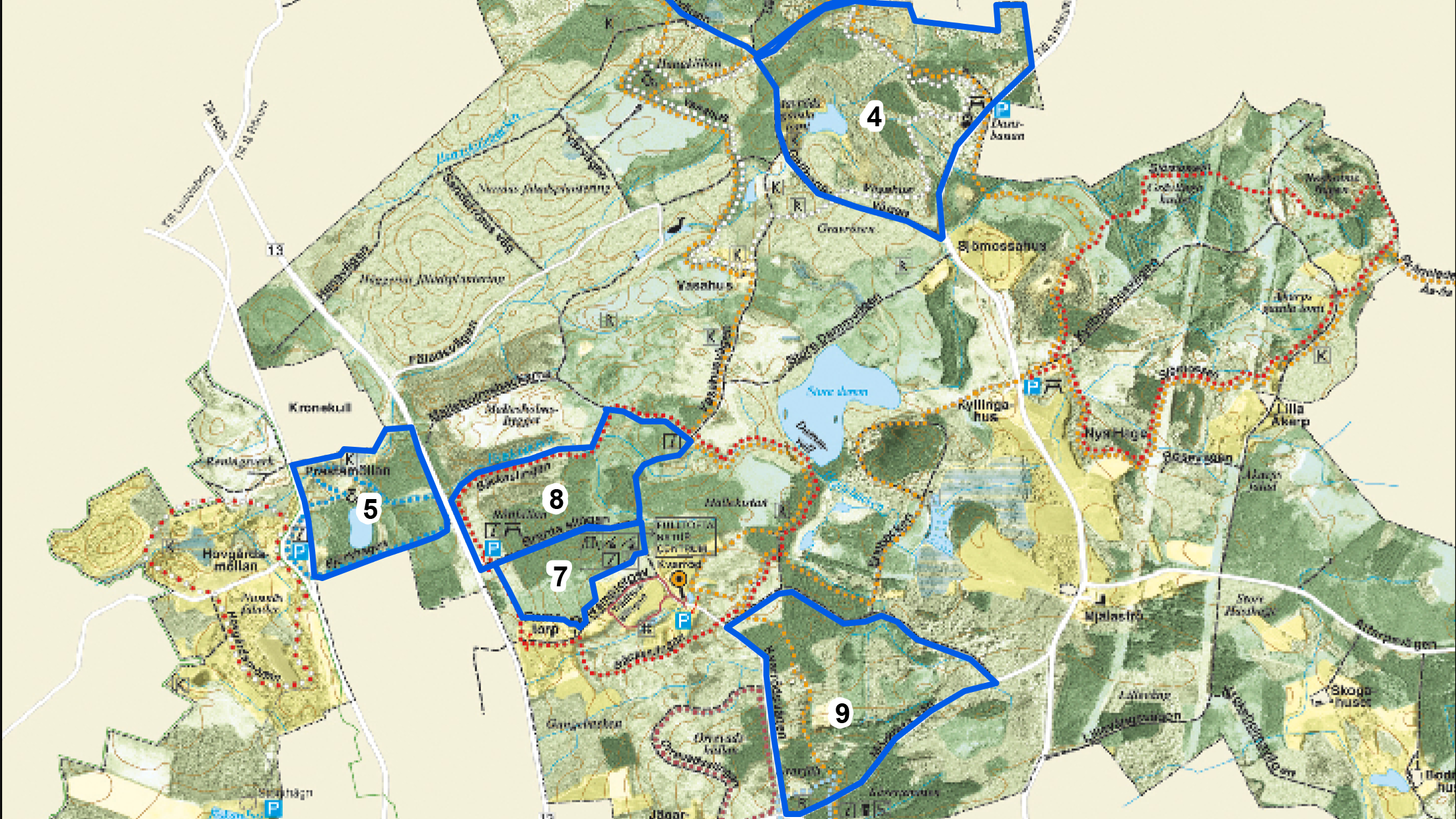 Del av karta över Fulltofta