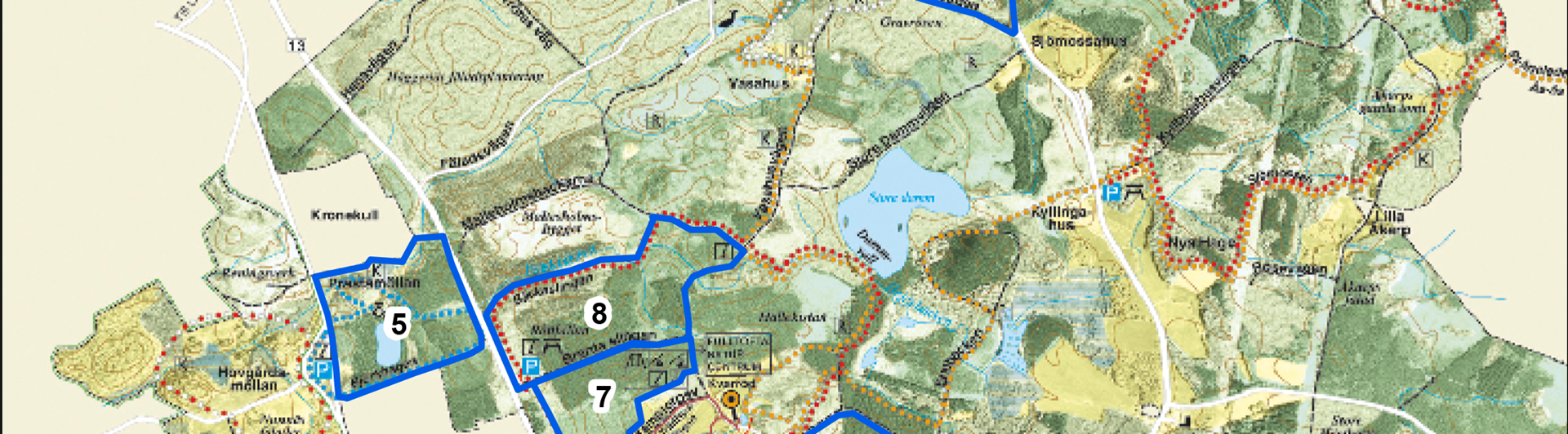 Del av karta över Fulltofta