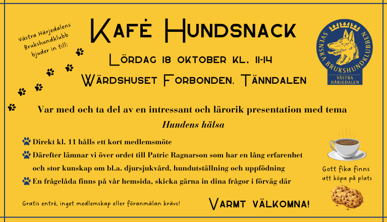 Annons Kafé Hundsnack 2025
