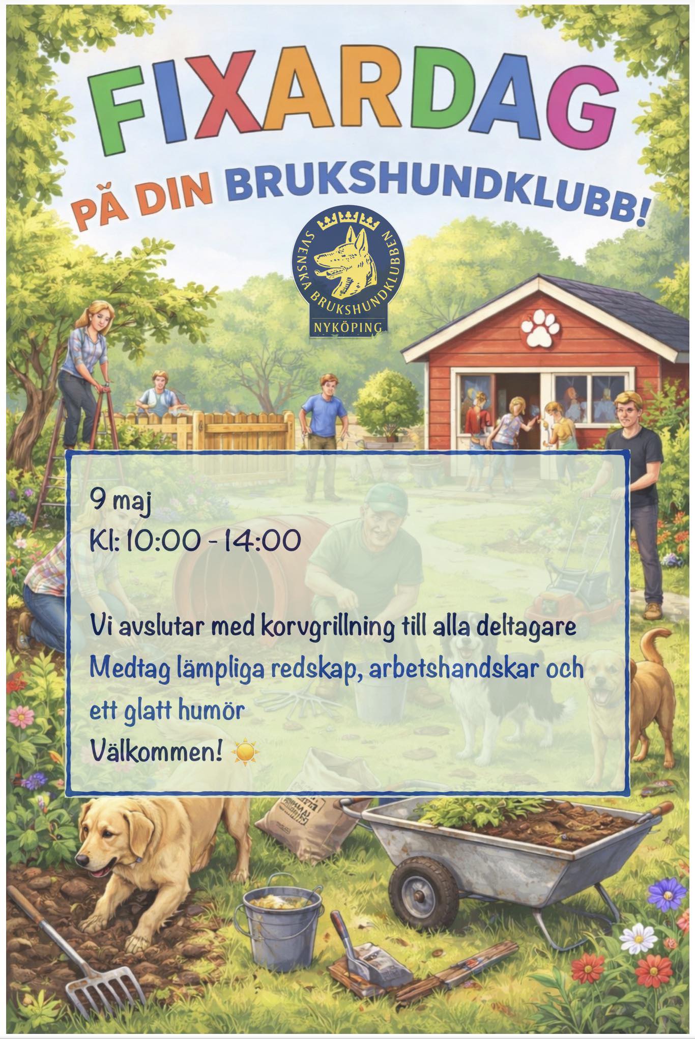 Fixardag på din brukshundklubb!
Datum 9 maj 2026, klockan 10-14.00.
