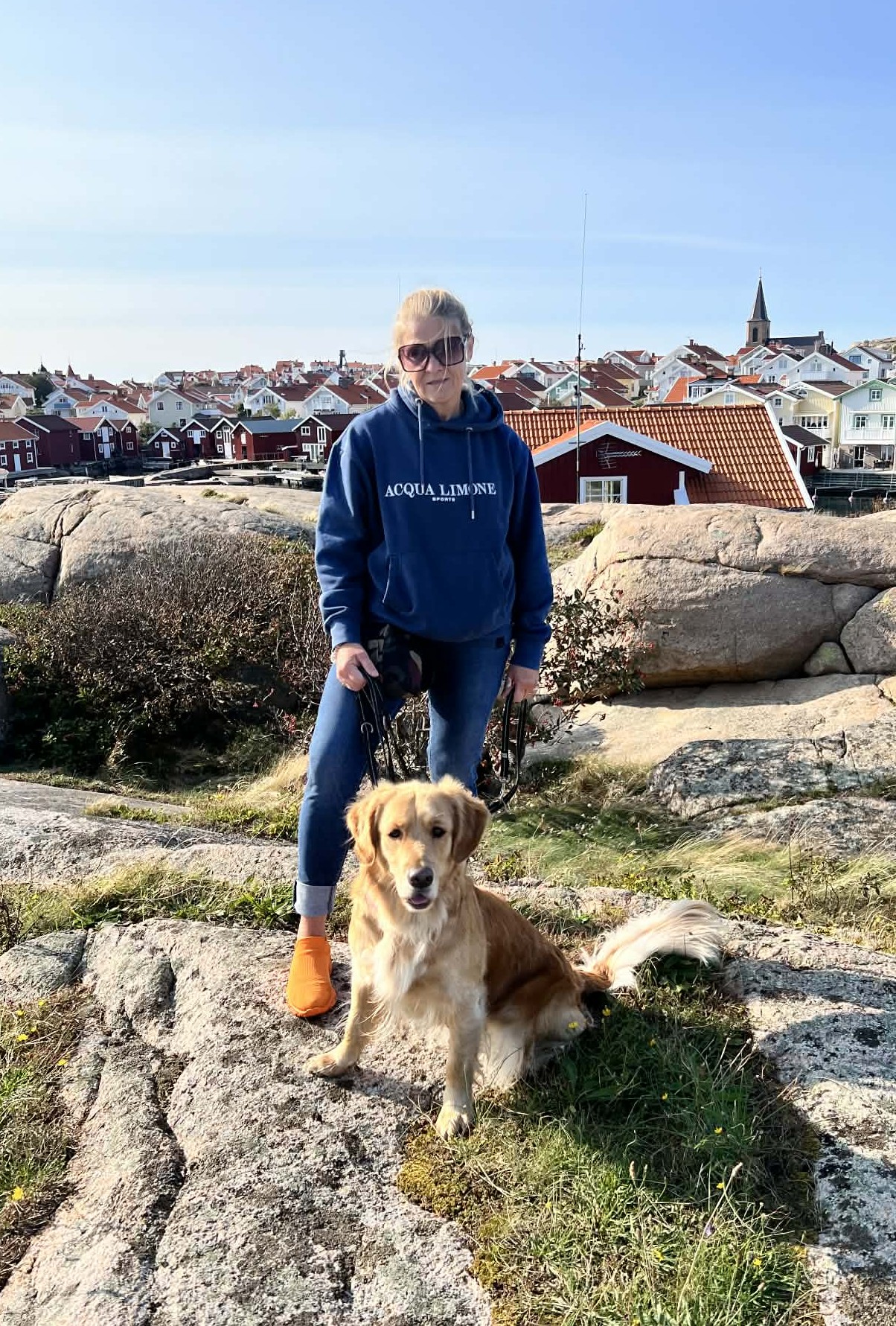 Maritha och golden retriever