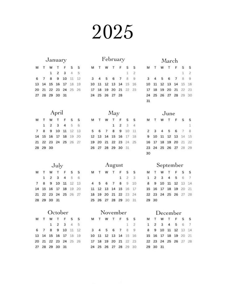 En kalender för 2025