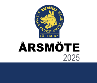 Töreboda Brukshundklubbs logotyp med texten "årsmöte 2025" under