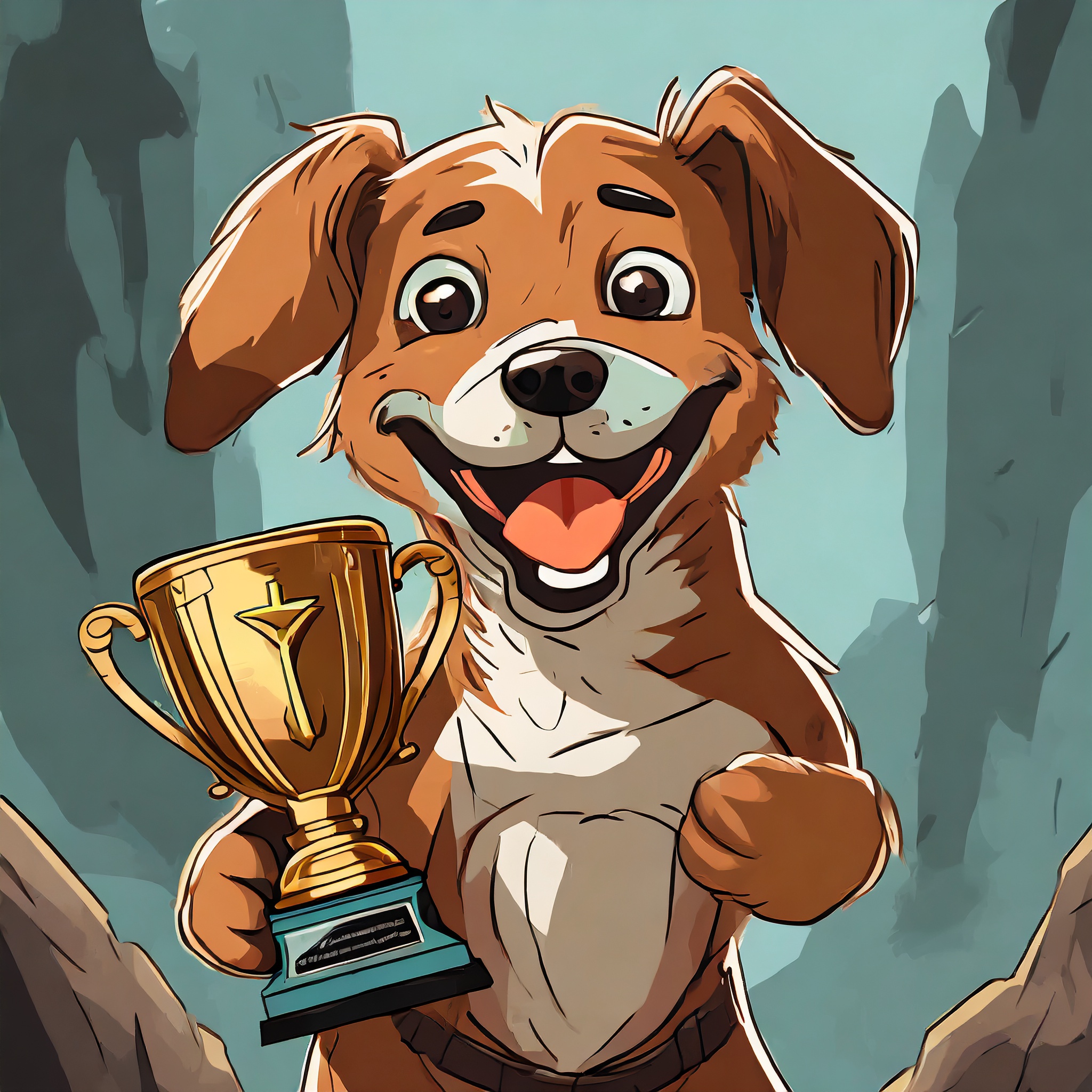 En Hund Som Håller I En Pokal