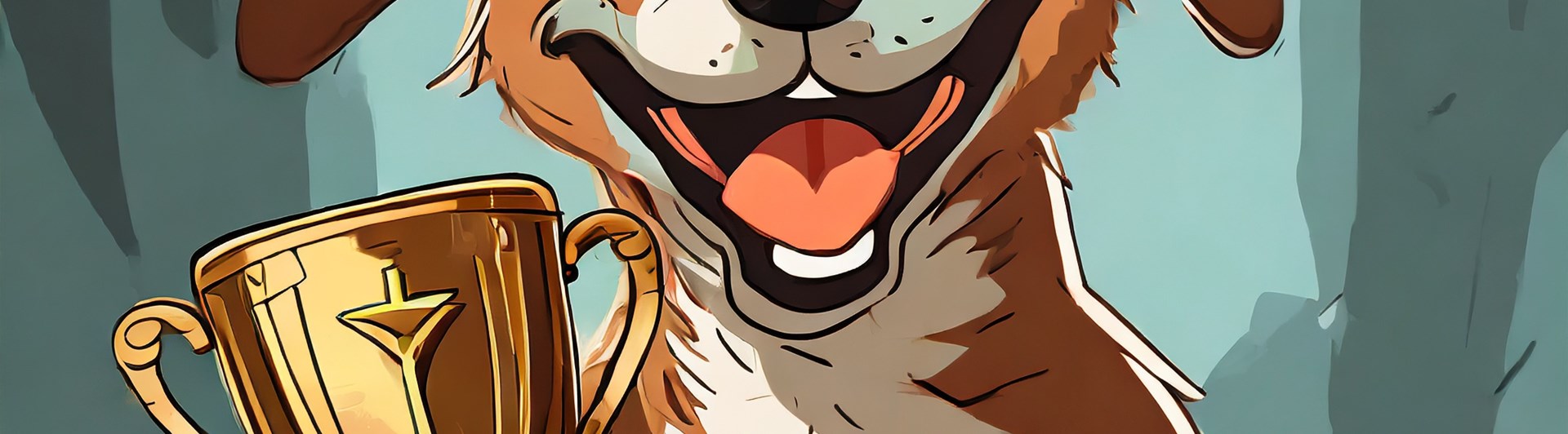 En Hund Som Håller I En Pokal