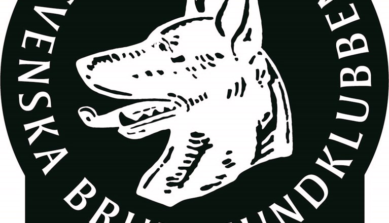 Tjänstehunds logotype, svart/vit