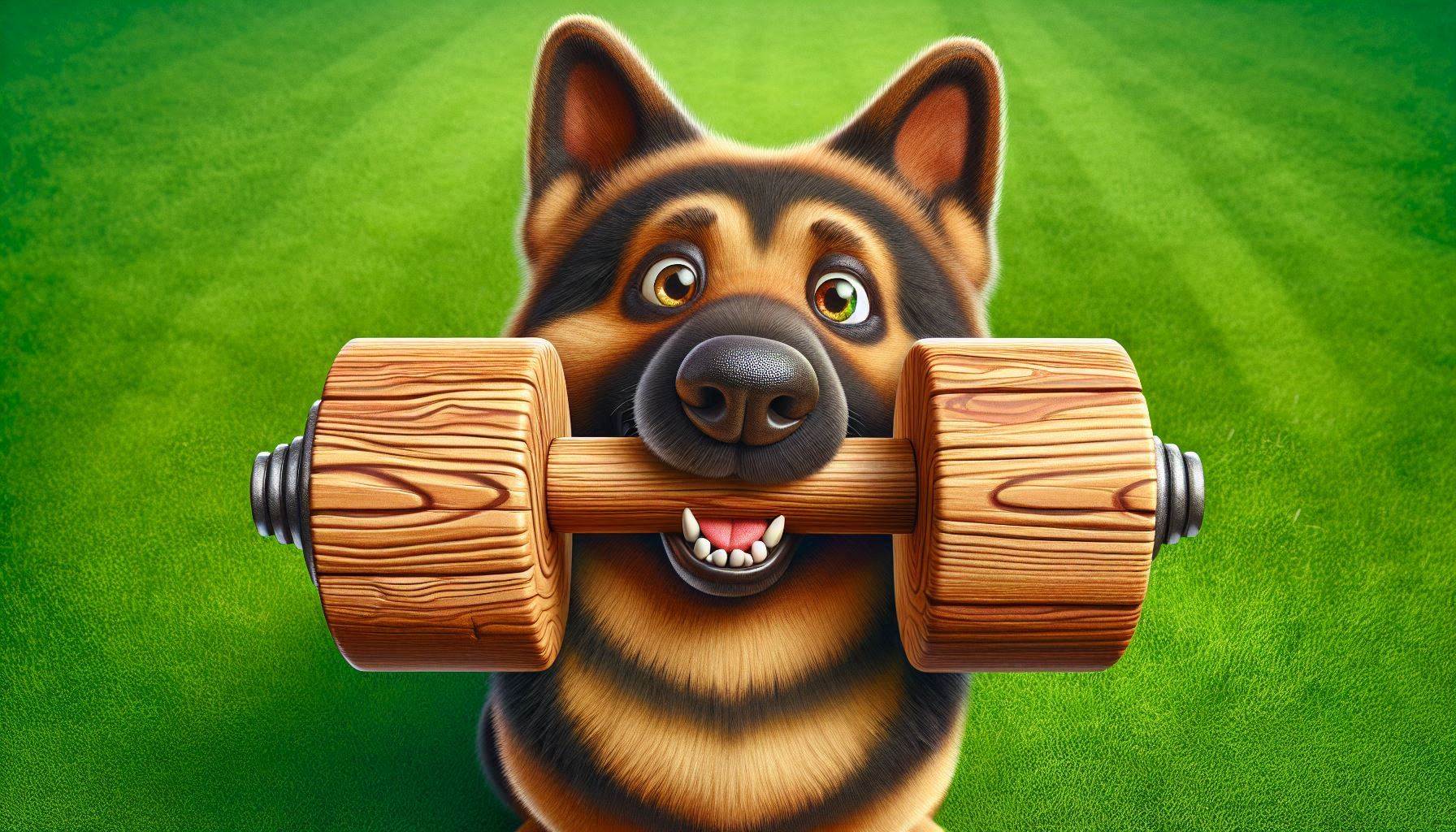 Schäfer som håller en apportbock