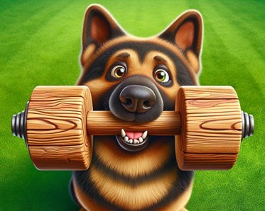 Schäfer som håller en apportbock