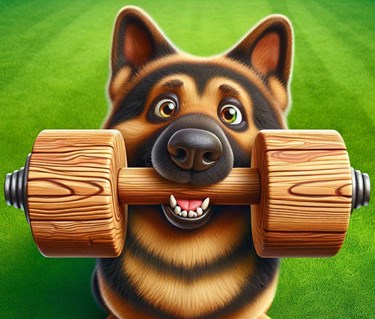 Schäfer som håller en apportbock