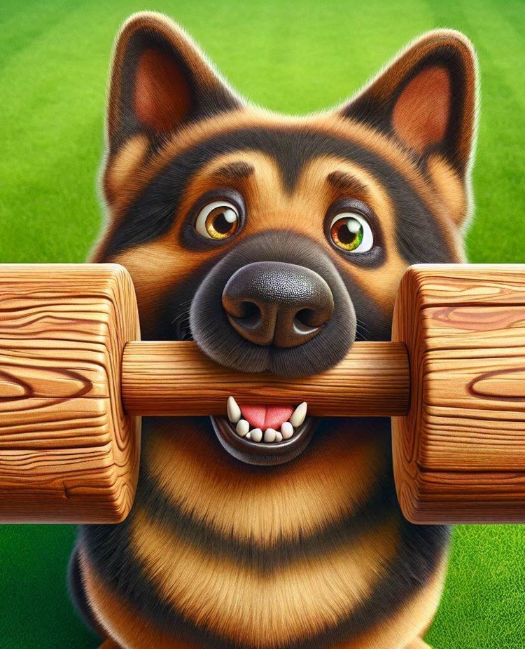 Schäfer som håller en apportbock