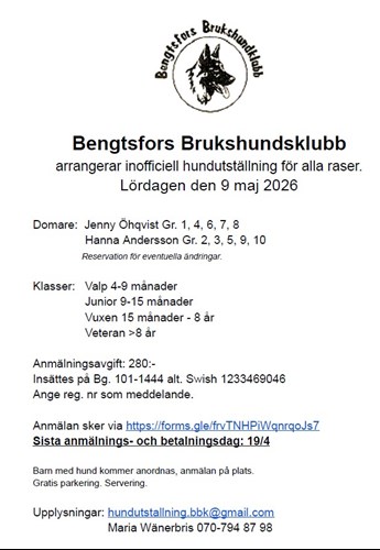 Inofficiell utställning 9 maj 2026